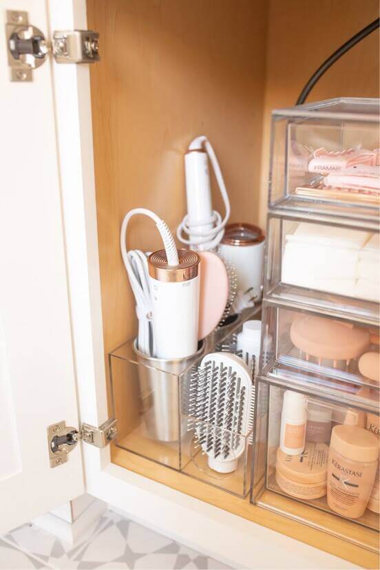 bathroom under sink organization 