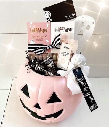 pink boo basket 